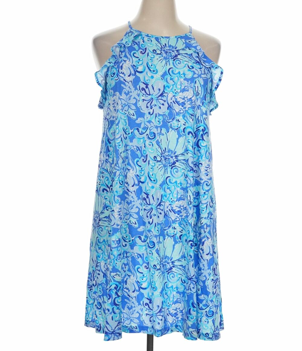 Lilly Pulitzer Billie Swing Dress Saltwater Blue Sun's SZ XL
